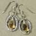 Citrine & Sterling Silver Oval Dangle Earrings