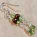 Peridot & Bronze Pearl Wire Wrap Earrings