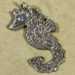 Fine Silver Seahorse Pendant with Lab Blue Spinel