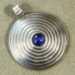 Fine Silver Spiral Pendant with Lab Sapphire