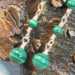 Malachite Wire Wrap Dangle Earrings