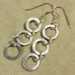 Sterling Silver Hammered 3-Ring Earrings