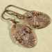 Copper Split Oval Leaf Textured Earrings
