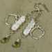 Peridot & Pearl Dangle Wire Wrap Earrings