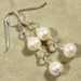 Double White Potato Pearl Wire Wrap Earrings