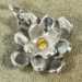 Curved, Triple Layered Flower Charm with Lab Yellow Sapphire